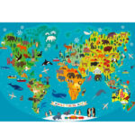 پازل 150 تکه راونزبرگر مدل Animal World Map کد 13287