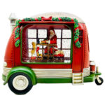 گوی موزیکال مدل پمپی لایت باکس آکواریومی طرح کمپر بابانوئل و کریسمس کد P4222