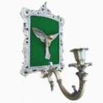 شمعدان مدل دیوارکوب آنتیک طرح برنزی کد 03