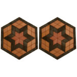 رومیزی مدل شش ضلعی چرم طبیعی کد 004 مجموعه 2 عددی