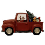 گوی موزیکال مدل پمپی کریسمسی طرح ماشین بابانوئل کد WDL-22015A