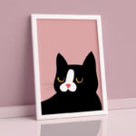 تابلو مدل دیواری طرح گربه کد EA-1103