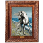 تابلو فرش ماشینی نقش نگار رضوی طرح اسب کد 4268KP