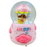 گوی موزیکال مدل پمپی Happy طرح دخترک بالن سوار کد PA1396
