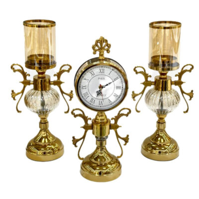 ست شمعدان و ساعت مدل 9003 مجموعه 3 عددی