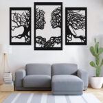 دیوارکوب مدل ریشه انسان فلزی مجموعه 3عددی