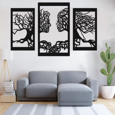 دیوارکوب مدل ریشه انسان فلزی مجموعه 3عددی