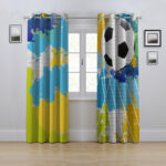 پرده مدل پانچی طرح توپ فوتبال سایز 
280x145 سانتی متر