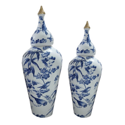 دکوری مدل جینجر جار طلا دار طرح چکاوک کد ۰۰۵ مجموعه دو عددی