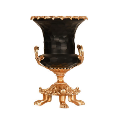 گلدان دکوری مدل بلوری پایه برنزی