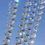 پرده آویز آریا کریستال مدل هلال سایز 130x130 سانتی متر