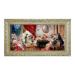 تابلو فرش ماشینی طرح دستبافت مدل مهمانی فرانسوی کد 8764