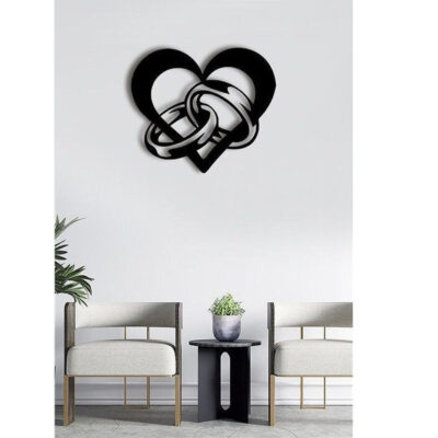 دیوارکوب  طرح قلب وحلقه