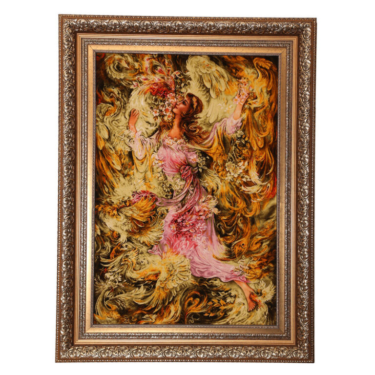 تابلو فرش دستباف طرح مینیاتور بوی بهار کد 90642