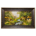تابلو فرش دستبافت طرح منظره سه کلبه کد ۲۷۹۵۶۰۲