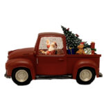 گوی موزیکال مدل پمپی کریسمسی طرح ماشین بابانوئل کد WDL-22015A