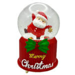 گوی موزیکال مدل پمپی هدیه بابانوئل مهربان و ستاره طرح کریسمس کد PA4029