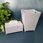 ست سطل و جعبه دستمال مدل مرجان