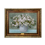 تابلو فرش ماشینی نقش نگار رضوی طرح گل کد 2136KH