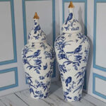 دکوری مدل جینجر جار طلا دار طرح چکاوک کد ۰۰۵ مجموعه دو عددی