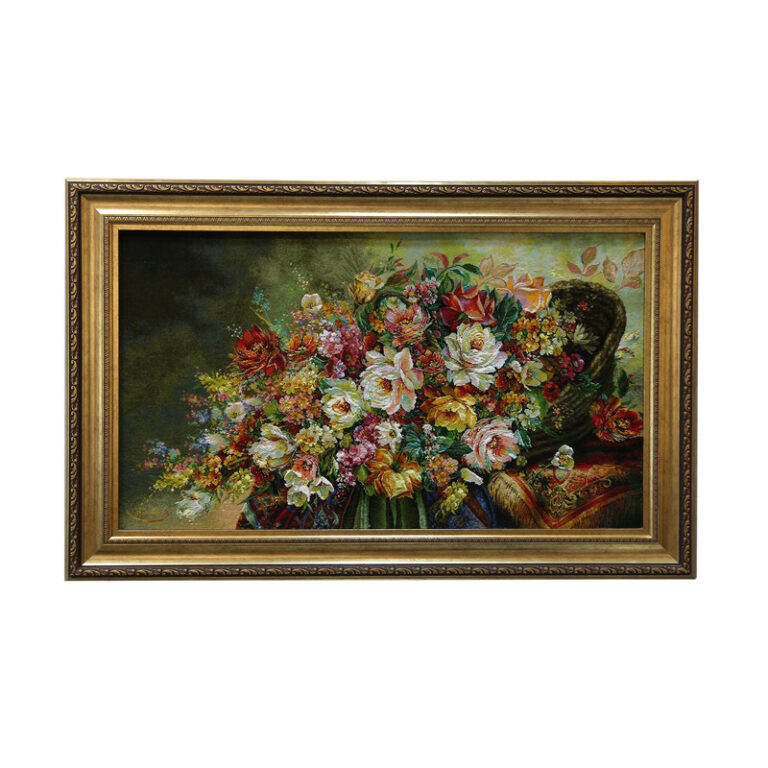 تابلو فرش دستباف مدل گل عرضی کد 864