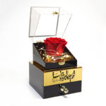 گل رز جاودان مدل گنجینه موزیکال طرح تو را چون جان خود میدانمت کد M01