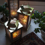 شمعدان مدل فانوس چوبی کد 7025