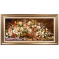 تابلو فرش دستباف سی پرشیا مدل گل در گلدان برنزی کد 903658