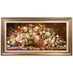 تابلو فرش دستباف سی پرشیا مدل گل در گلدان برنزی کد 903658