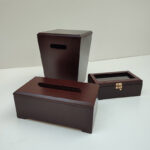 ست سطل و جعبه دستمال کد 3002 به همراه جاکاردی