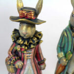 مجسمه مدل خرگوش جنتلمن مجموعه 2 عددی