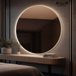 آینه آزالیا مدل بک لایت نوردار گرد 80