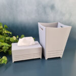 ست سطل و جعبه دستمال مدل مرجان