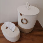 ست سطل و جای دستمال پیله مدل قیطانی کد 416