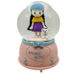 گوی موزیکال مدل پمپی Sweet girl طرح دختر دوست داشتنی و خرس کوچولو کد PD4054