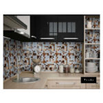 دیوارپوش مدل تایل بین کابینتی پشت چسبدار کد 20080 بسته 11 عددی