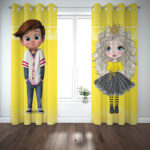 پرده مدل دختر و پسر سایز 140x210 سانتی متر