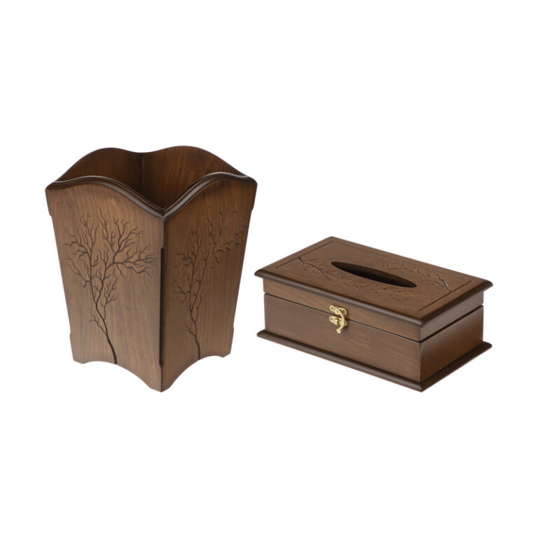 ست سطل و جعبه دستمال کاغذی مدل درخت کد BT073