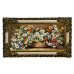 تابلو فرش ماشینی طرح سبد گل کد ۷۳۷۶