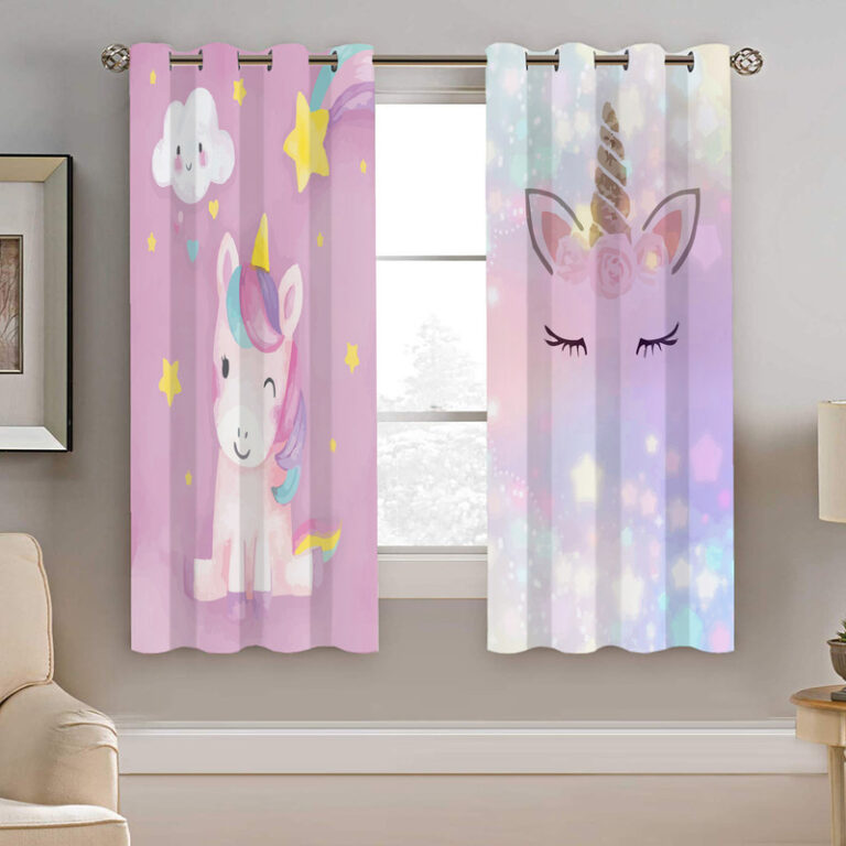 پرده نیروانا طرح تک شاخ کودک مدل هازان کد 8202 سایز 140×200 سانتی متر