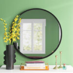 آینه مدل گرد فلزی طرح ظریف F-90