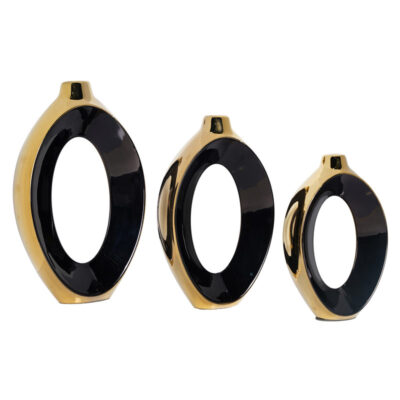 گلدان دکوری مدل زرین مجموعه 3 عددی