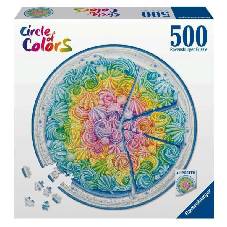 پازل 500 تکه راونزبرگر مدل Circle of Color Rainbow Cake کد 17349