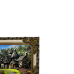 تابلو فرش ماشینی طرح دستبافت مدل عمارت کد 7478