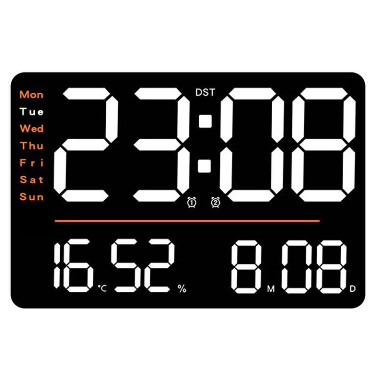 ساعت دیواری دیجیتال مدل ریموت کنترل دار کد 6636