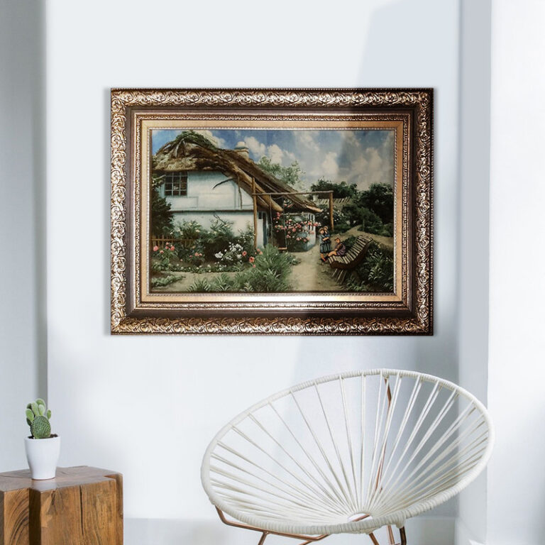 تابلوفرش دستبافت طرح خانه باغ کد NKP.T 1/31