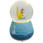 گوی موزیکال مدل  چراغدار و پمپی چرخان دختر و ماه