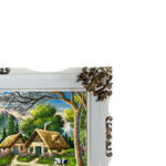 تابلو فرش ماشینی طرح دستبافت مدل روستا کد 8440