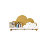 شلف دیواری اتاق کودک طرح ابر مدل MKids52-OCHRE