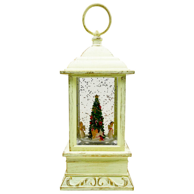 گوی موزیکال مدل پمپی مجسمه چرخشی طرح فانوس فرشته های کریسمس کد P4192